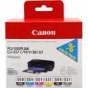 ORIGINAL Canon Multipack colore 6496B005 PGI-550 + CLI-551 6 cartucce: 1x PGI-550 + 1 cartuccia pro colore. CLI-551 BK+C+M+Y+GY