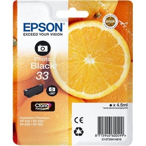 Epson C13T33414012 - T3341 ORIGINAL Cartuccia black foto - 4.5ml  - 8715946600499
