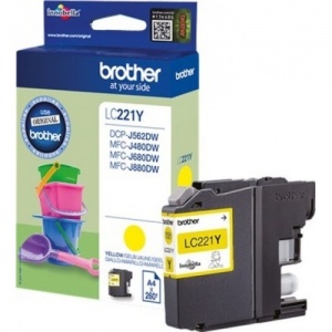 Brother LC221Y LC-221 ORIGINAL Cartuccia yellow 260 Pag 3.9ml  4977766747349