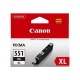 ORIGINALE Canon 551 Cartuccia nero CLI-551bk XL 6443B001 11ml Cartuccie d´inchiostro