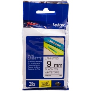 Brother TZE-221 - TZ-221 Original nastro laminato nero su bianco 4977766685085