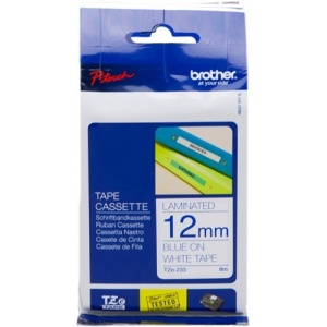 Brother TZe-233 TZ-233 ORIG nastro laminato blu su bianco 12 mm x 8 mt 4977766685276