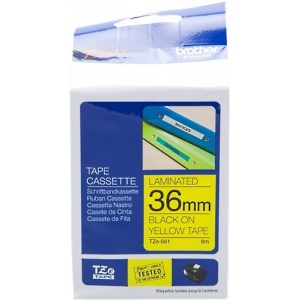 Brother TZe-661 TZ-661 Orig nastro laminato nero su giallo 36 mm x 8 mt 4977766686778