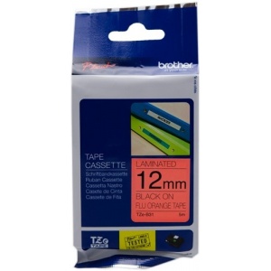 Brother TZe-B31 TZ-B31 ORIGINAL nastro laminato nero su arancione 12 mm x 5 m, laminato - 4977766691628