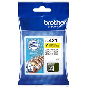 Brother LC421Y  LC-421Y - ORIGINAL Cartuccia YELLOW 200 PAG - 4977766810395