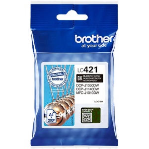 Brother LC421BK  LC-421BK ORIGINAL Cartuccia BLACK 200 PAG - 4977766810364
