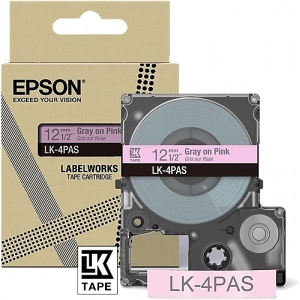 Epson LK-4PAS C53S672103 - LK4PAS S672103 ORIGINAL Nastro Grigio su Rosa - 8715946713922