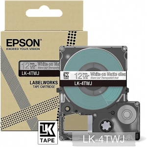 Epson LK-4TWJ C53S672068 - LK4TWJ S672068 ORIGINAL Nastro Bianco su Trasparente - 8715946713571