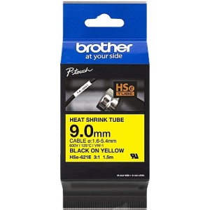 Brother HSe-621E ORIGINAL Nastro Nero su giallo - 4977766822909