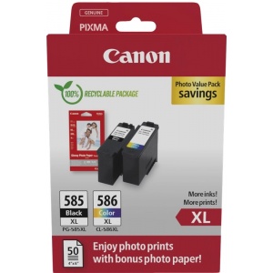 Canon PG-585XL+CL-586XL + 50 fogli Value Pack  600 pag 8714574683072
