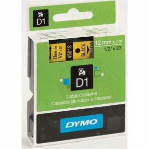 Dymo S0720580 45018 Orig nastro laminato black su yellow 12mm x 7mt 5411313450188