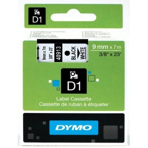 DYMO S0720680 40913 ORIGINAL nastro laminato black su bianco 9mm x 7m, nastro standard D1 - 5411313409131