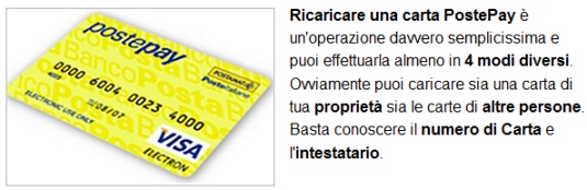 Guida come ricaricare la carta PostePay